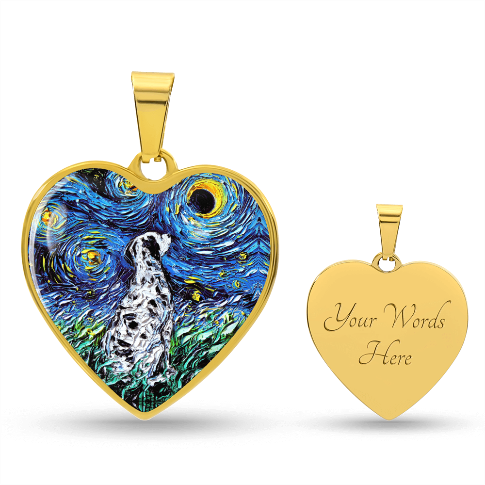Dalmatian Starry Night Heart Necklace