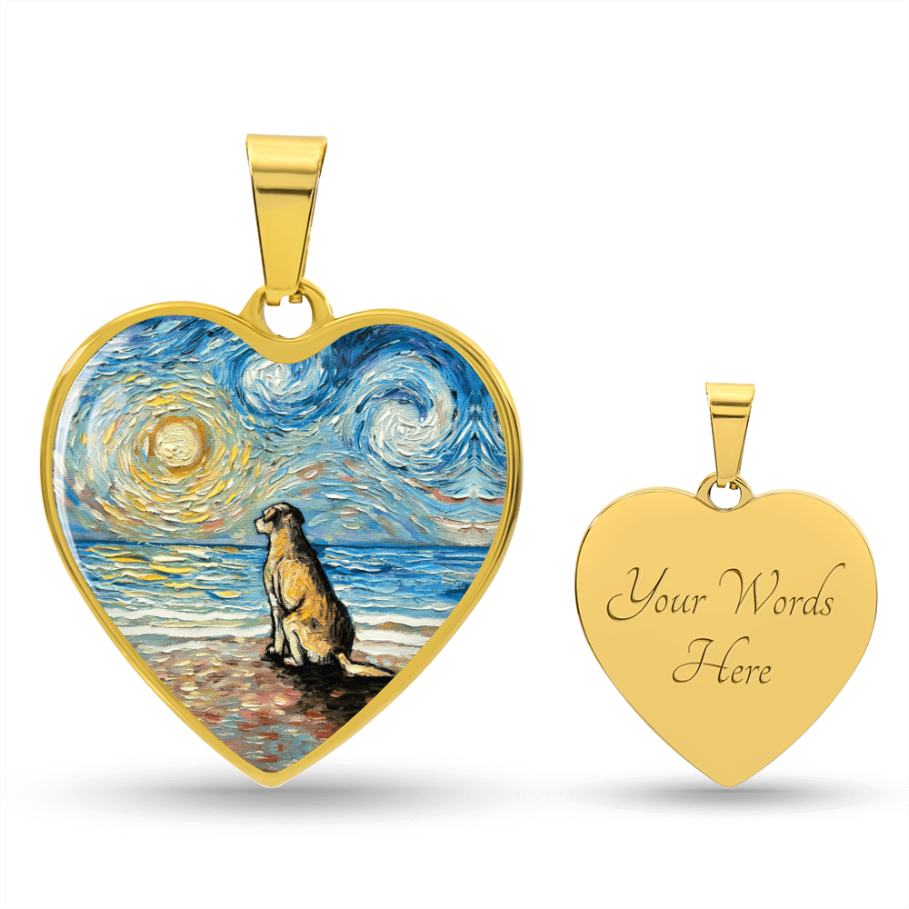 Beach Days - Yellow Labrador Heart Necklace