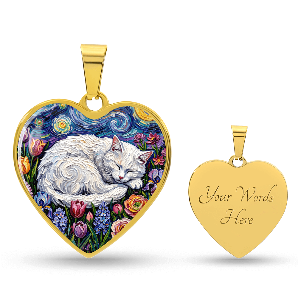 Amongst The Flowers - White Cat Heart