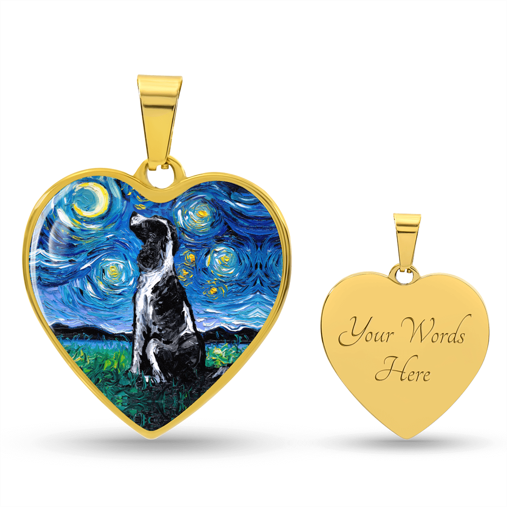 blackandwhiteenglishspringerspanielheartpendant