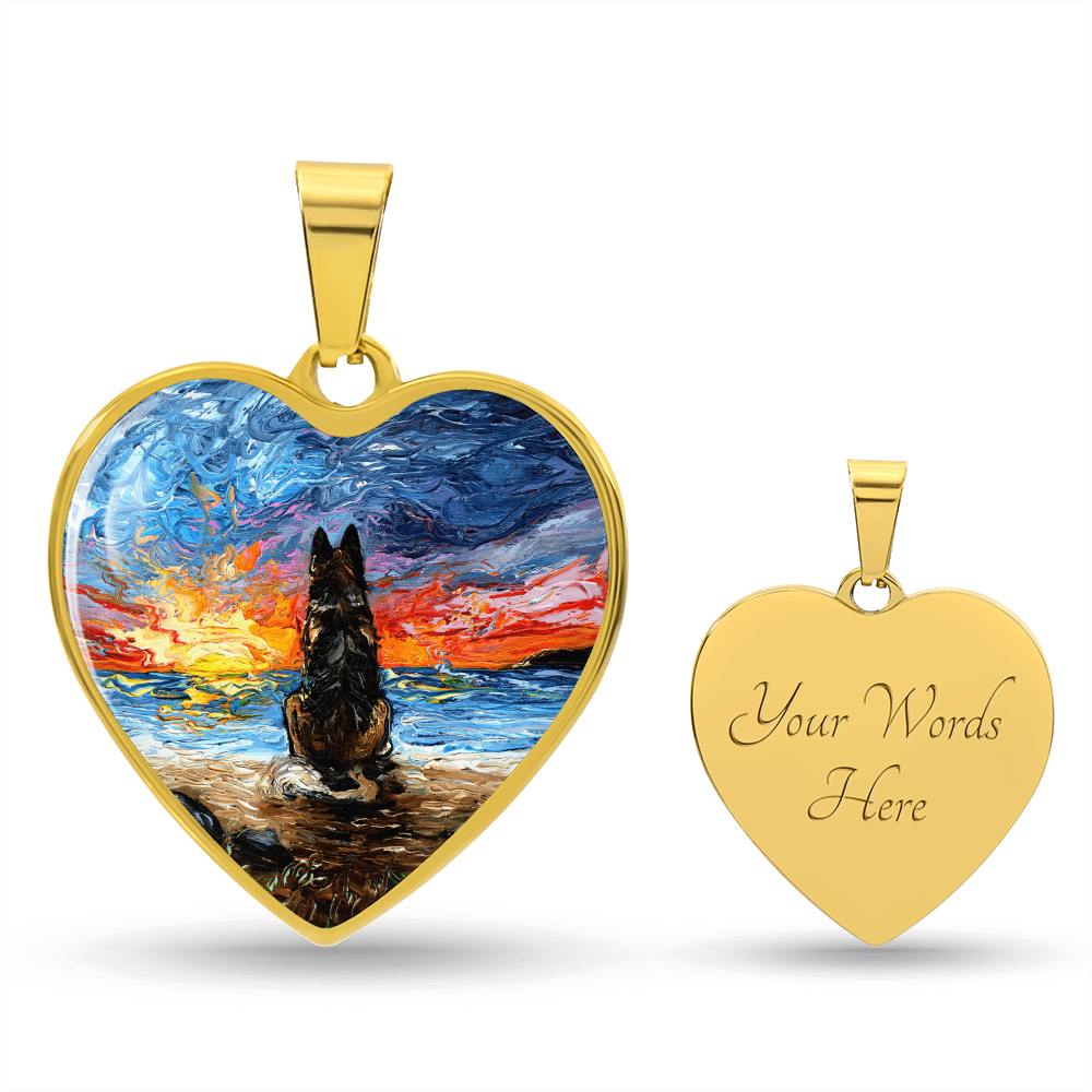 Beach Days - German Shepherd Heart Necklace