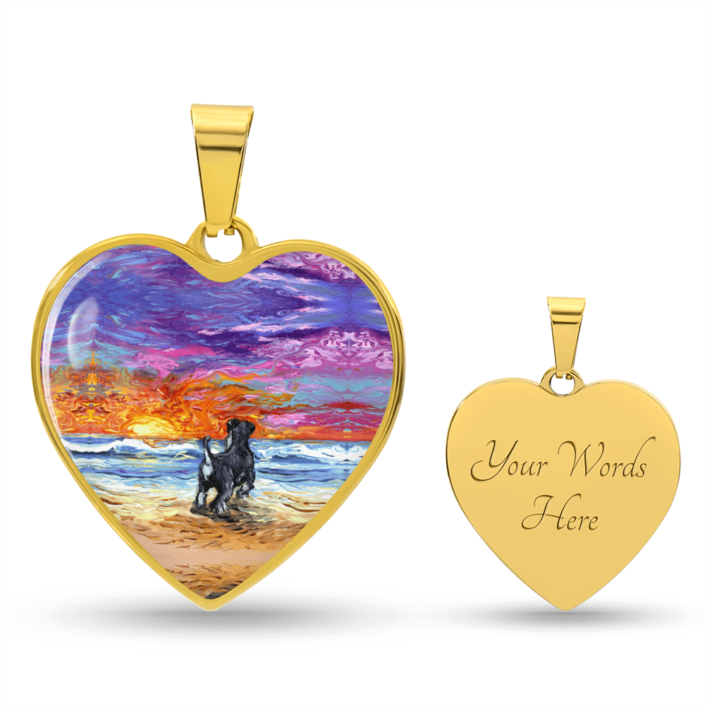 Beach Days - Schnauzer Heart Necklace