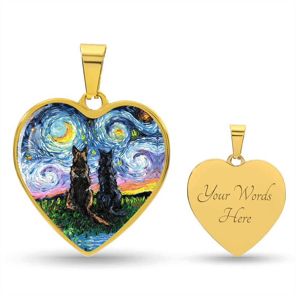 Soulmates Starry Night Heart Necklace
