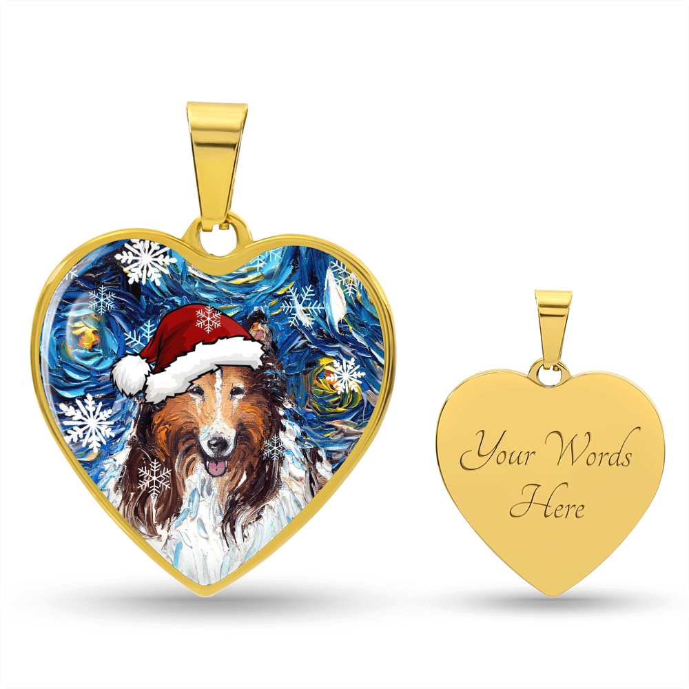 Collie Christmas Necklace