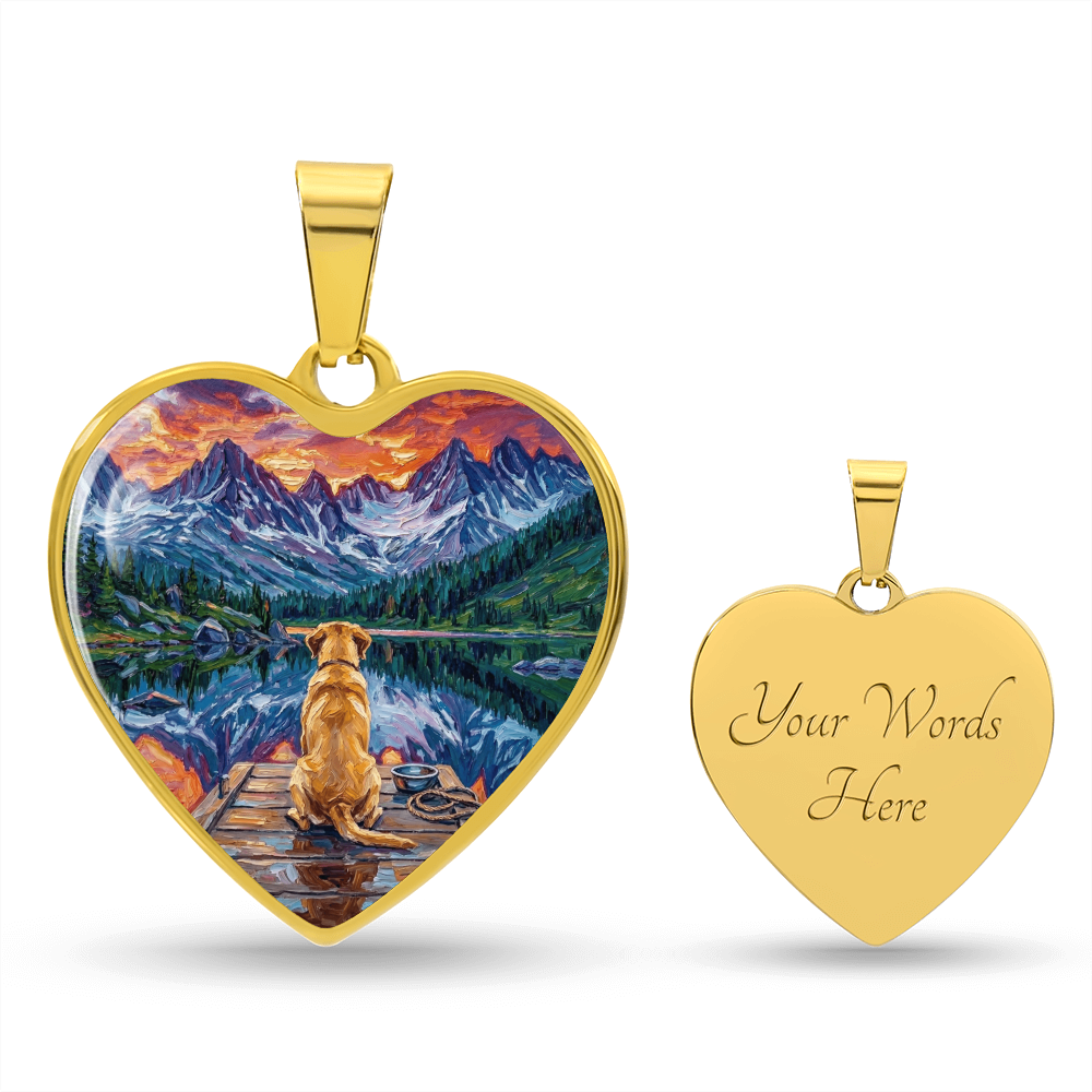 On The Dock - Yellow Labrador Heart Necklace