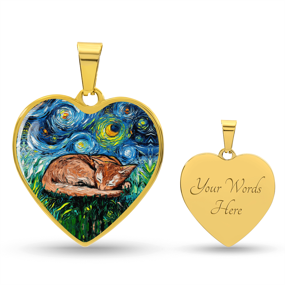 Abysinnian Starry Night Heart Necklace