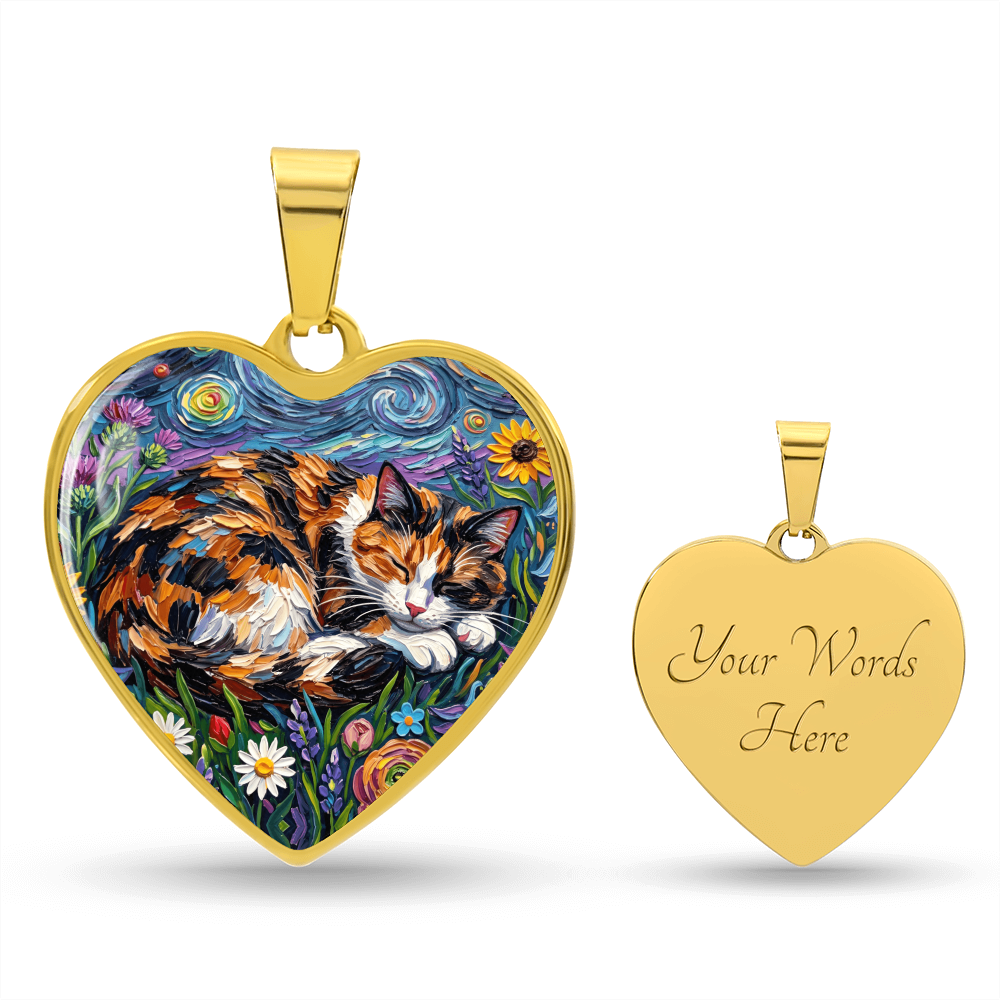 Amongst The Flowers - Calico Cat Heart
