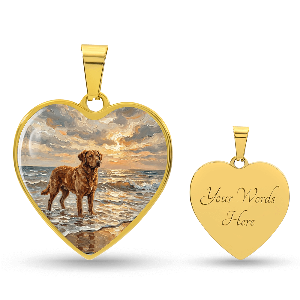 Beach Day - Chesapeake Bay Retriever Heart Necklace