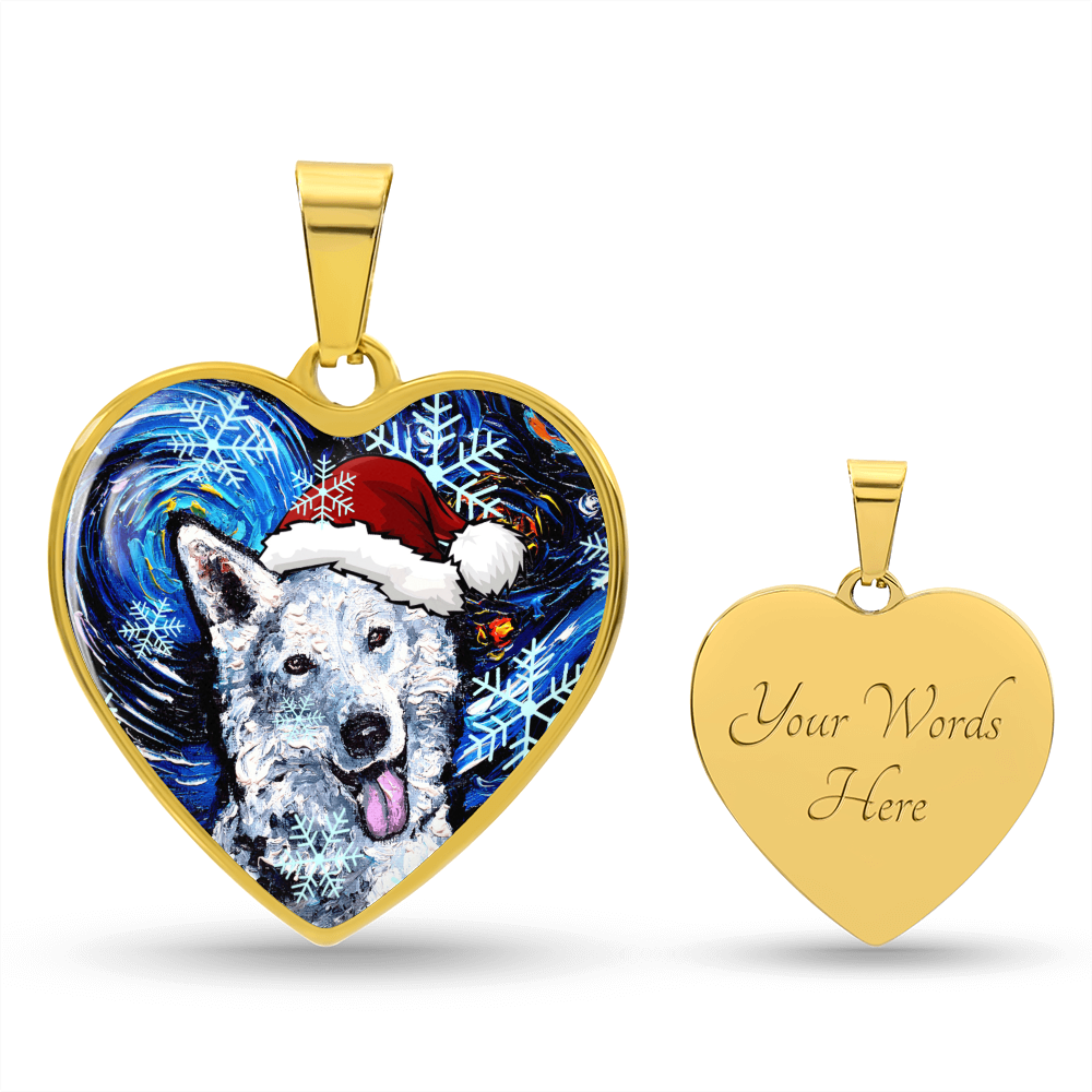 Swiss Shepherd Christmas Heart Necklace