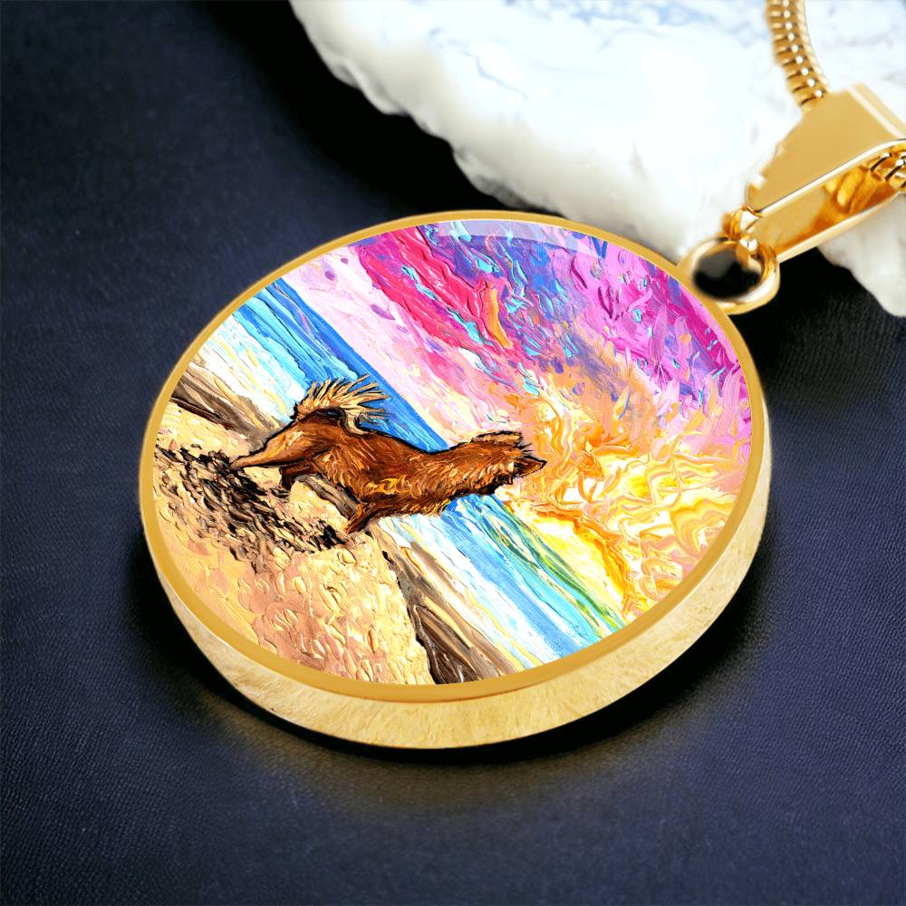 Beach Days - Chihuahua Starry Night Round Necklace