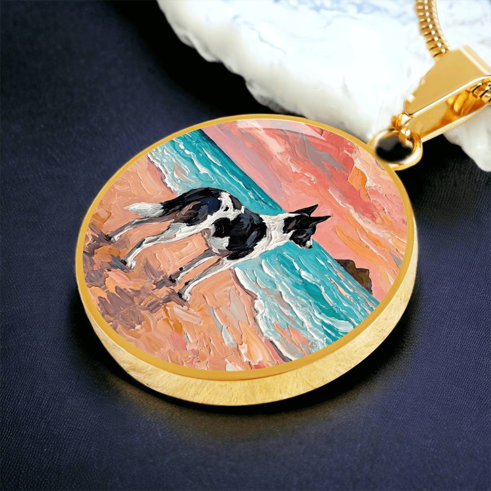 Beach Day - Canaan Dog Round Necklace