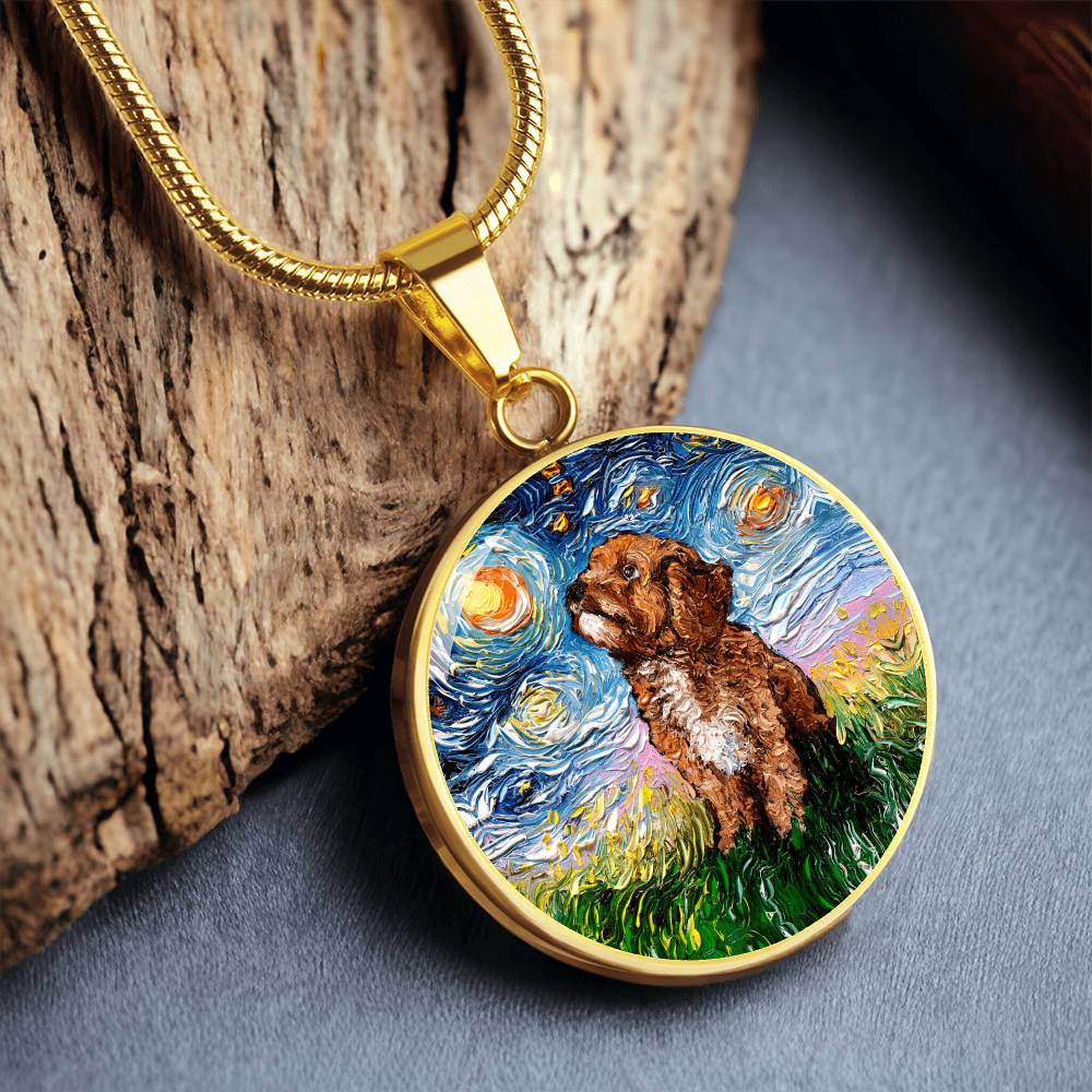 Cavapoo Starry Night Round Necklace