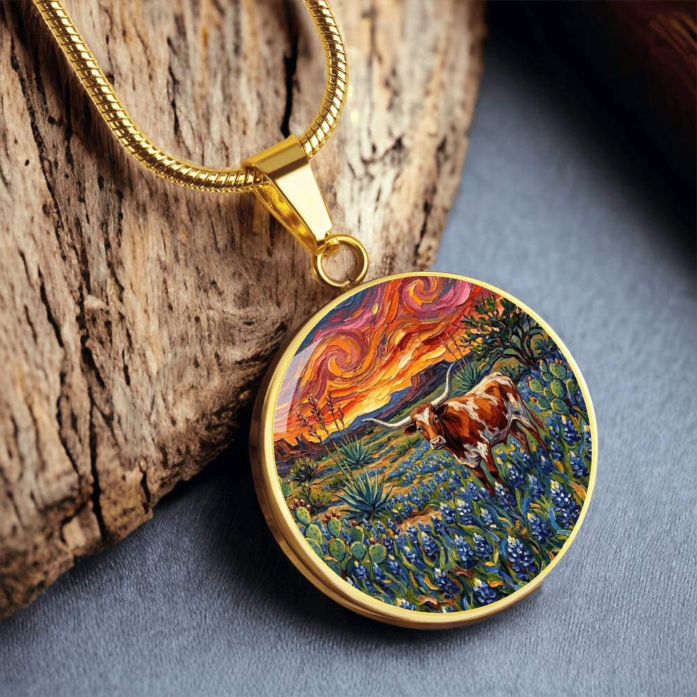 Texas Night Round Necklace