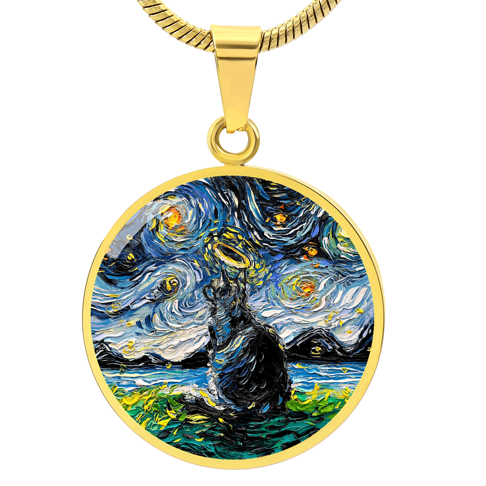 Angel 1 Starry Night Round Necklace