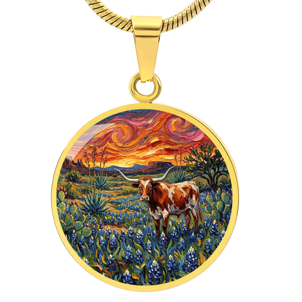 Texas Night Round Necklace