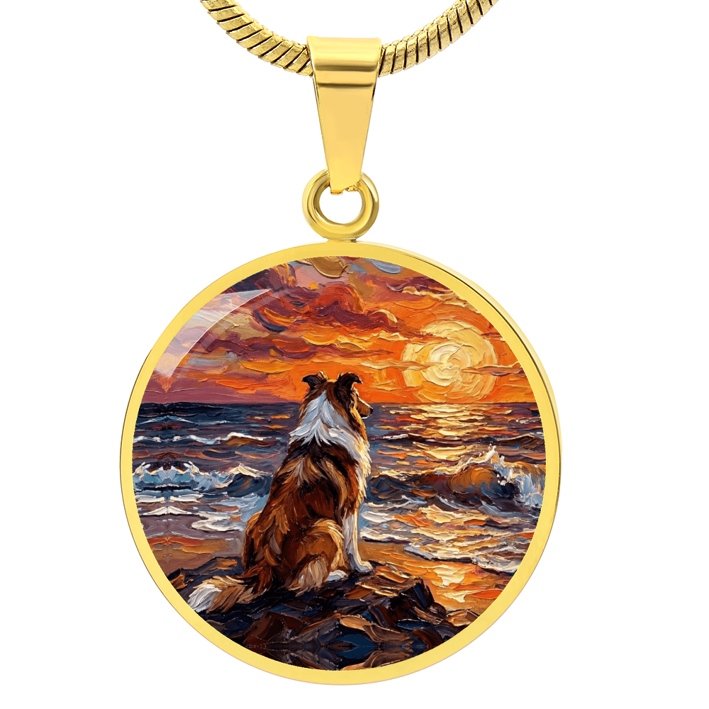 Beach Night - Collie Round Necklace