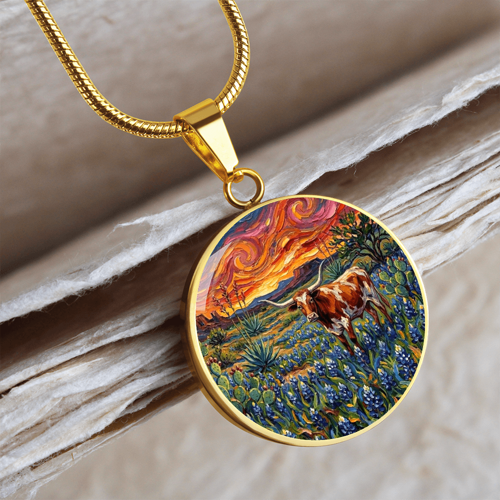 Texas Night Round Necklace