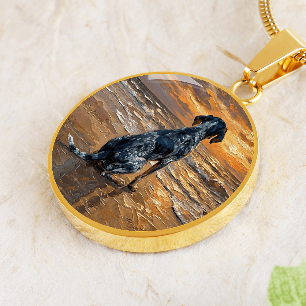 Beach Days - Blue Tick Coonhound Round Necklace