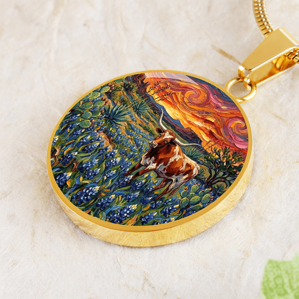 Texas Night Round Necklace