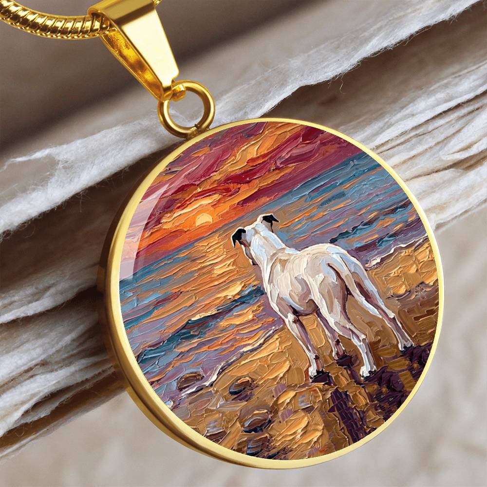 Beach Days - White Pit Bull Round Necklace