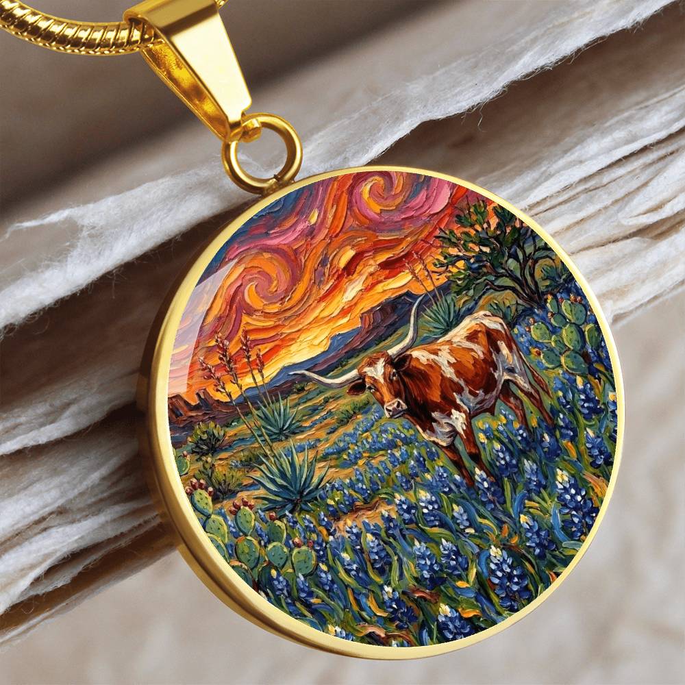 Texas Night Round Necklace