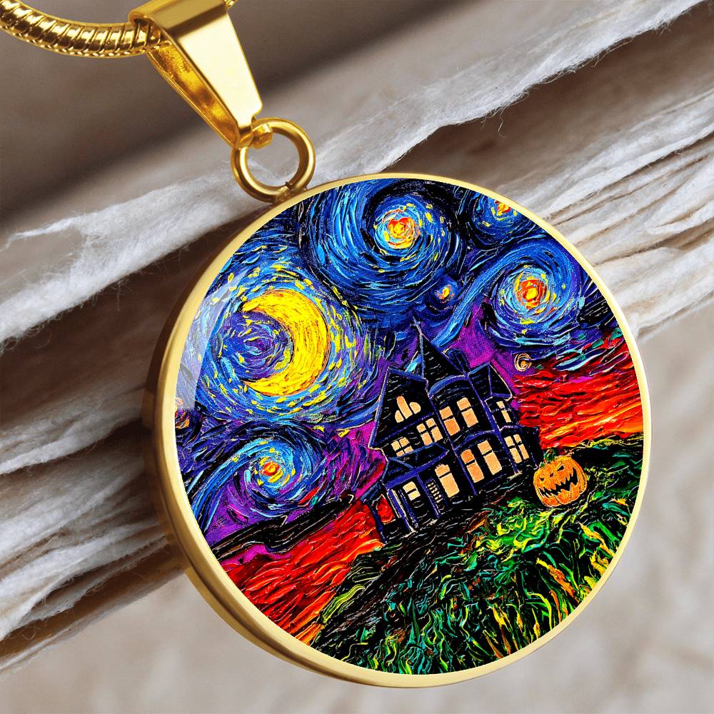 Starry Haunting Starry Night Round Necklace