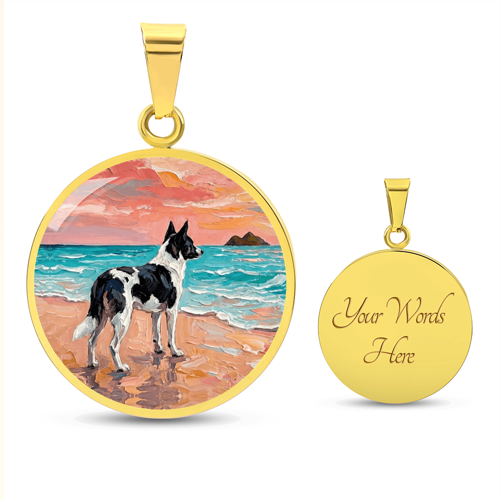 Beach Day - Canaan Dog Round Necklace