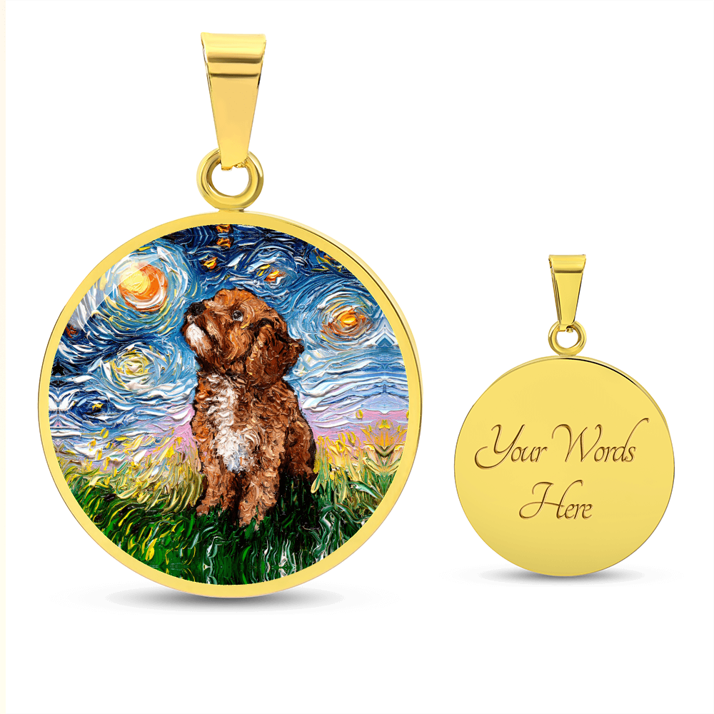 Cavapoo Starry Night Round Necklace