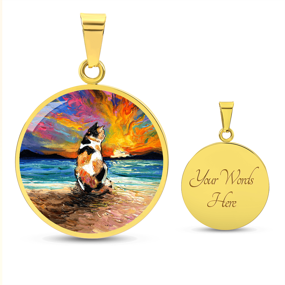 Beach Days - Calico Cat Starry Night Round Necklace