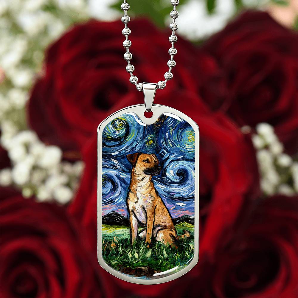 Black Mouth Cur Dog Tag Necklace