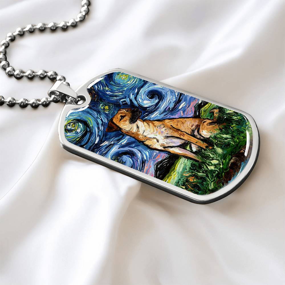 Black Mouth Cur Dog Tag Necklace
