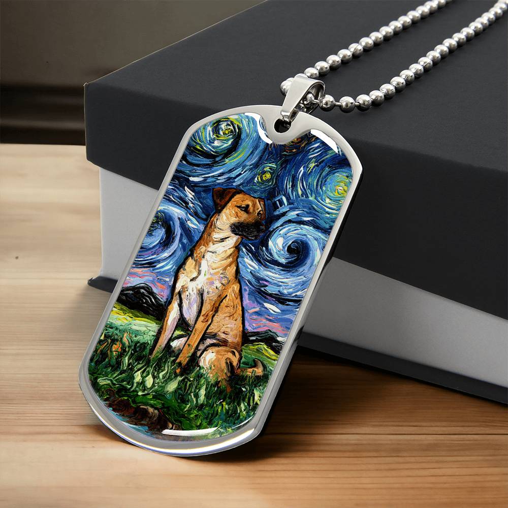 Black Mouth Cur Dog Tag Necklace