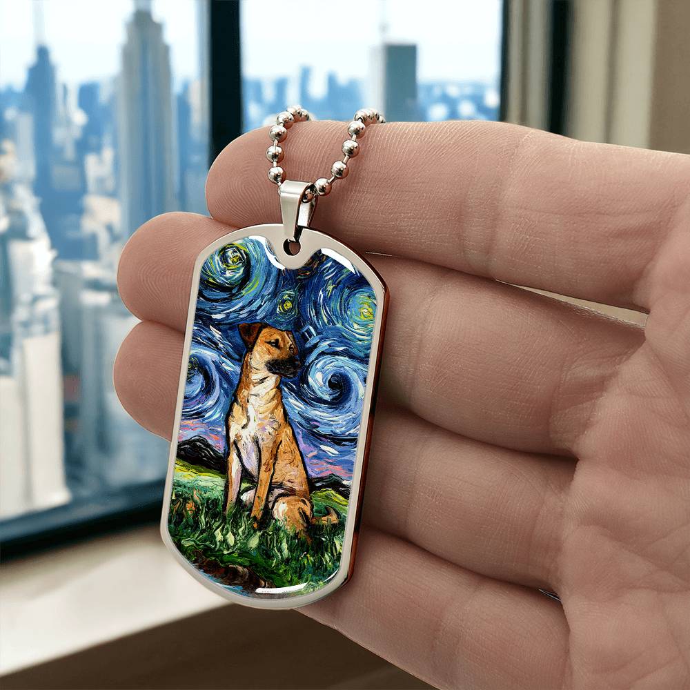 Black Mouth Cur Dog Tag Necklace