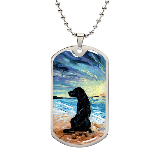Beach Days - Black Labrador Dog Tag Necklace