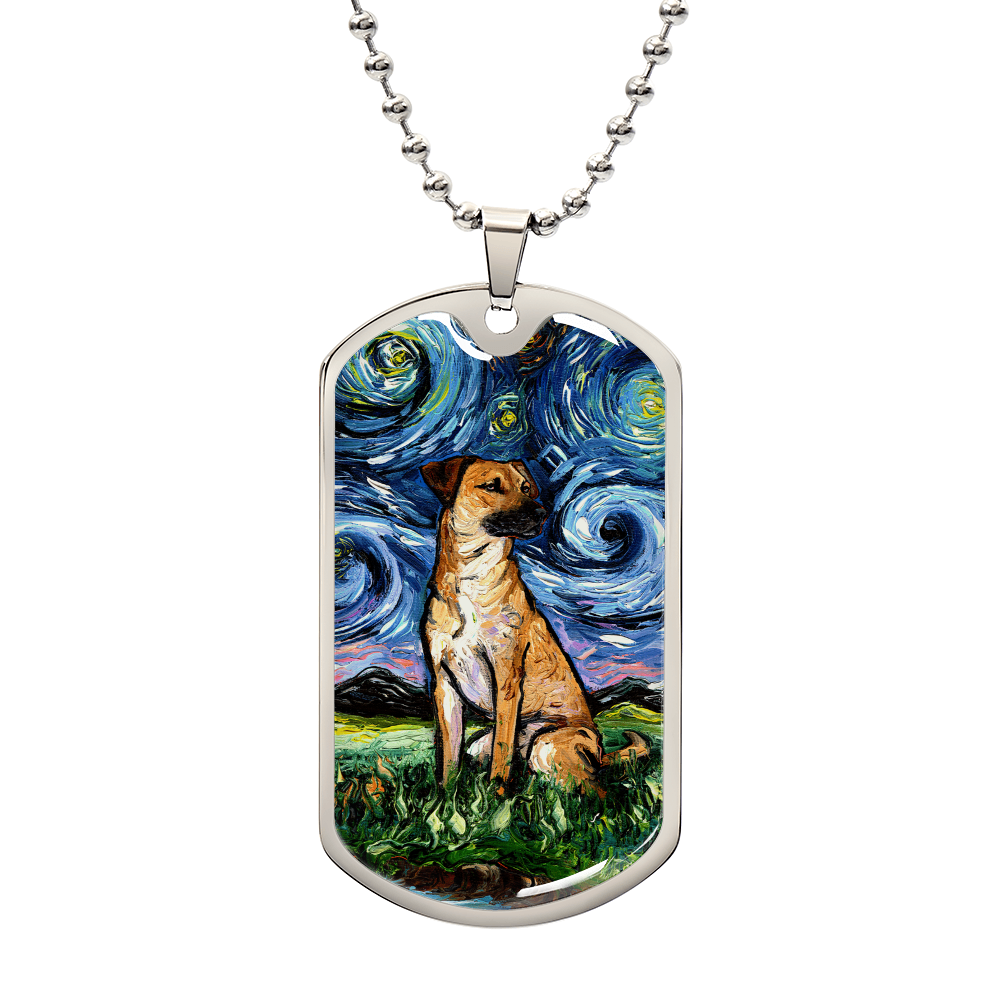 Black Mouth Cur Dog Tag Necklace