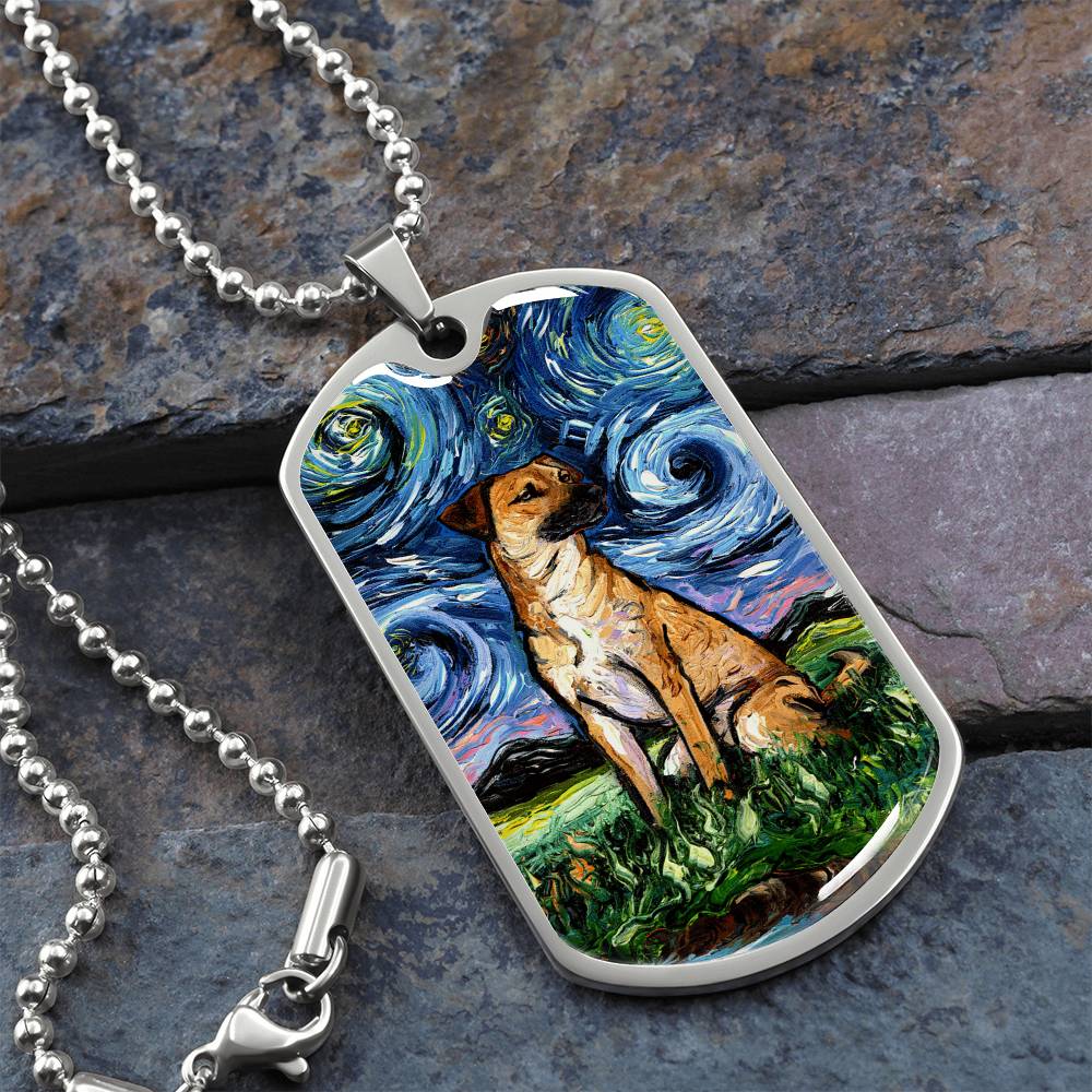 Black Mouth Cur Dog Tag Necklace