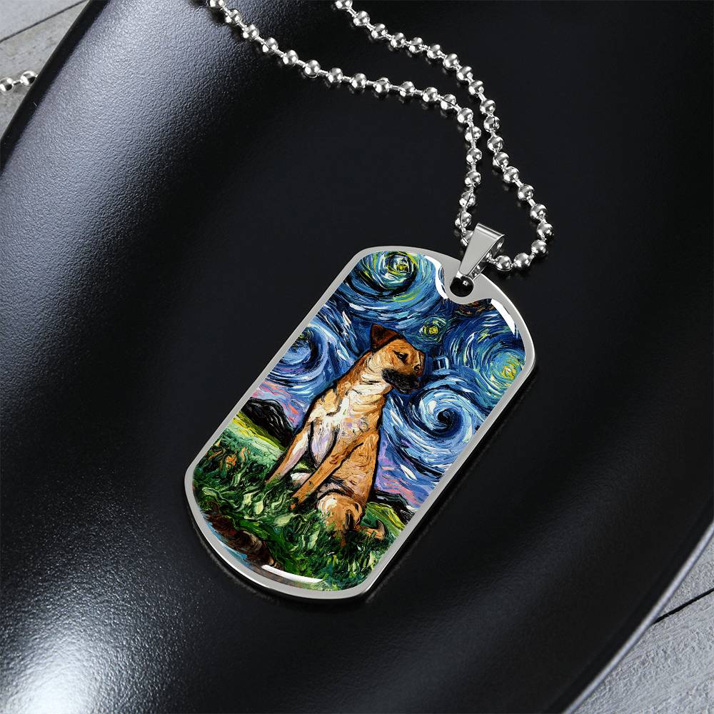 Black Mouth Cur Dog Tag Necklace