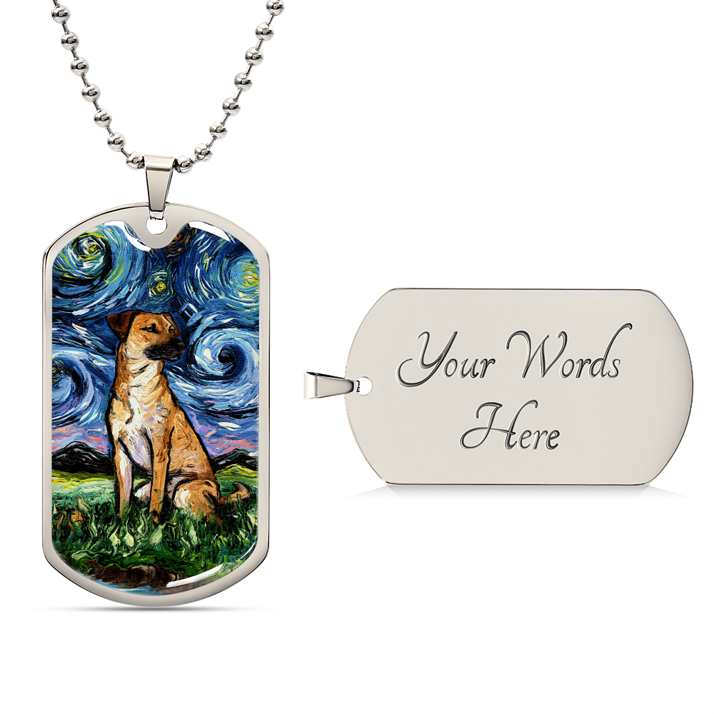 Black Mouth Cur Dog Tag Necklace