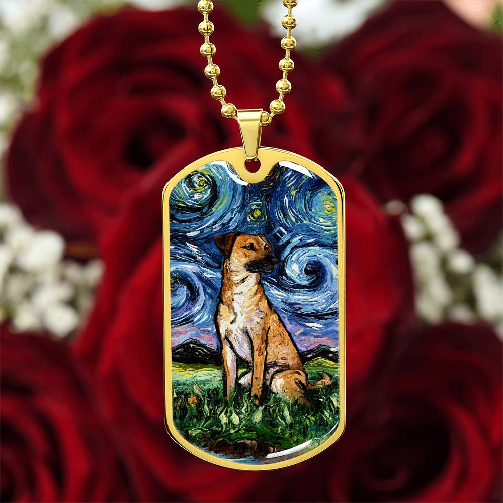 Black Mouth Cur Dog Tag Necklace