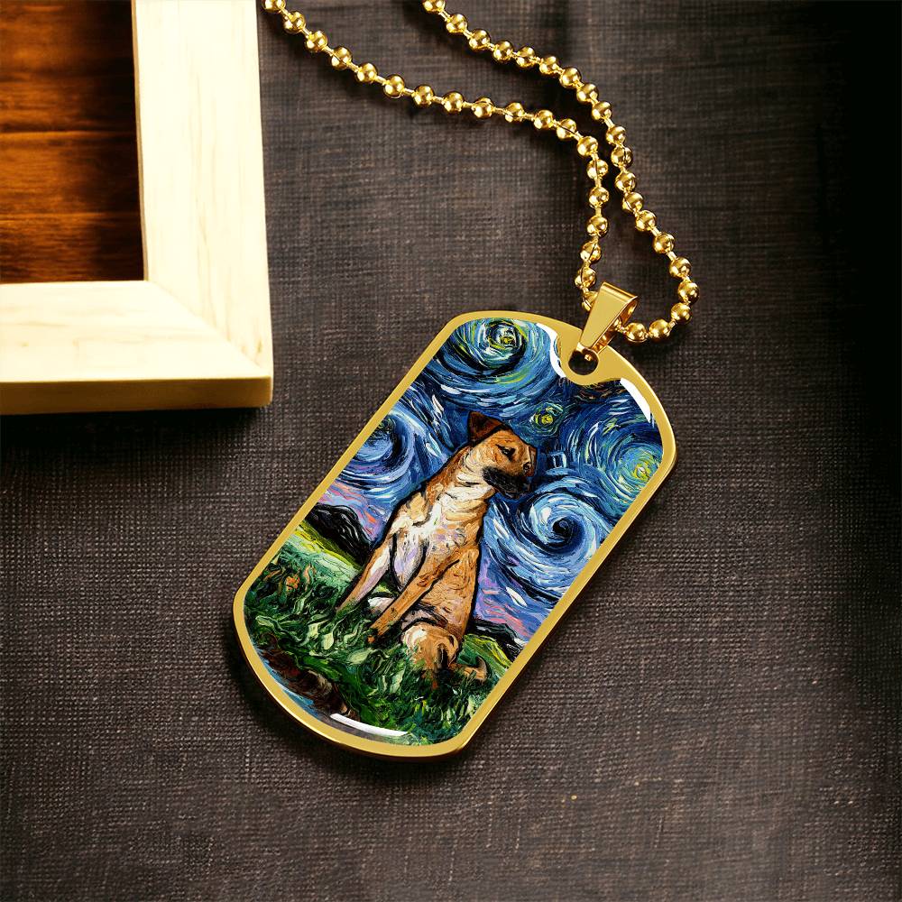 Black Mouth Cur Dog Tag Necklace