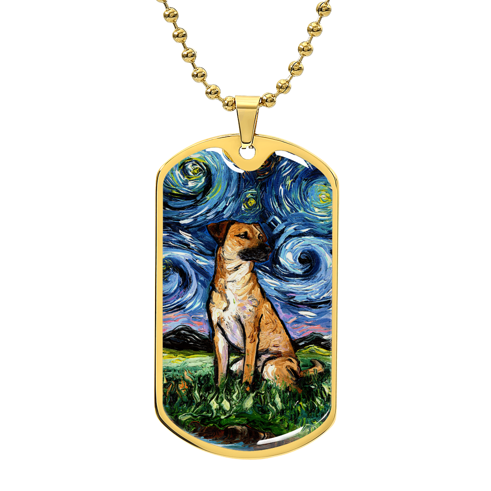 Black Mouth Cur Dog Tag Necklace