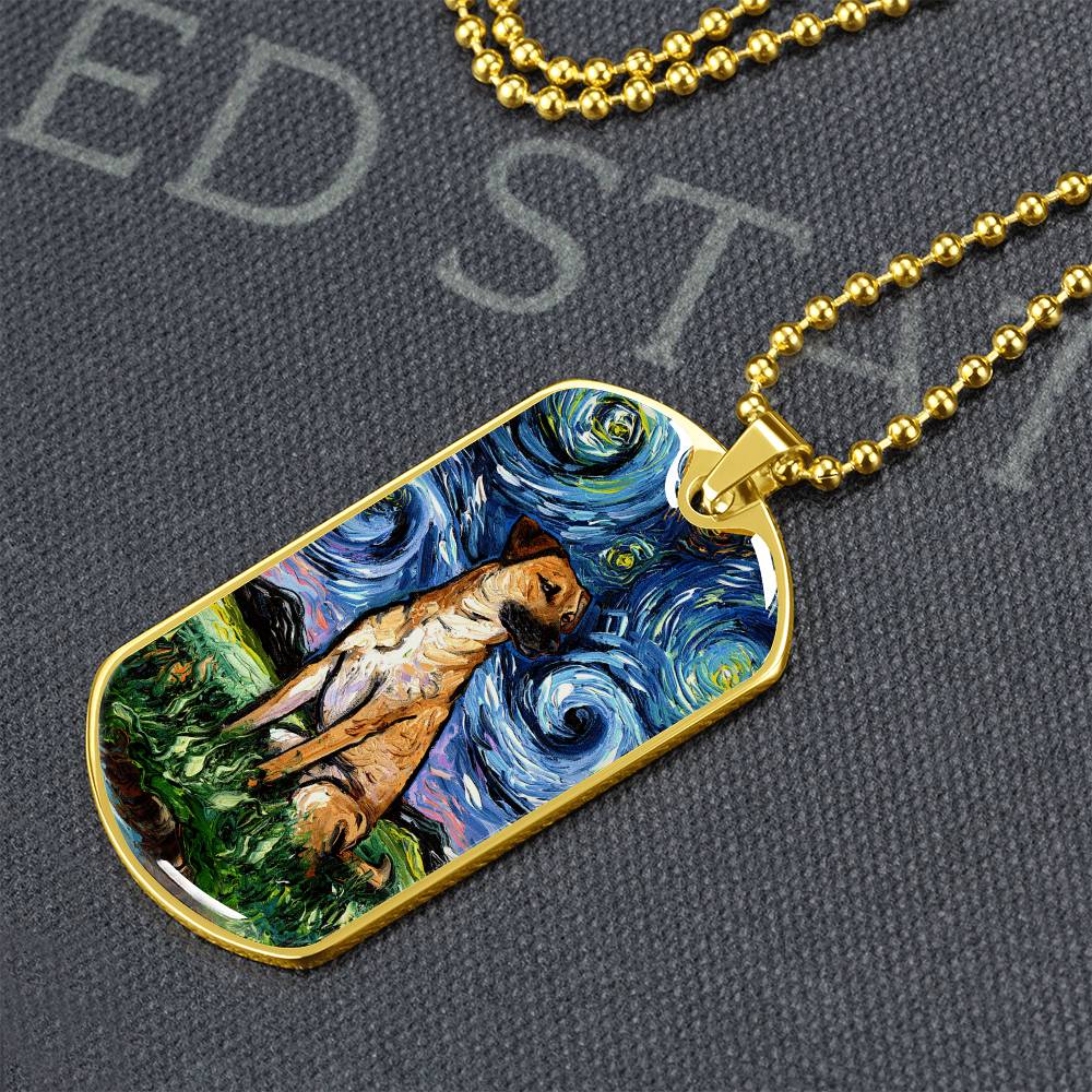 Black Mouth Cur Dog Tag Necklace