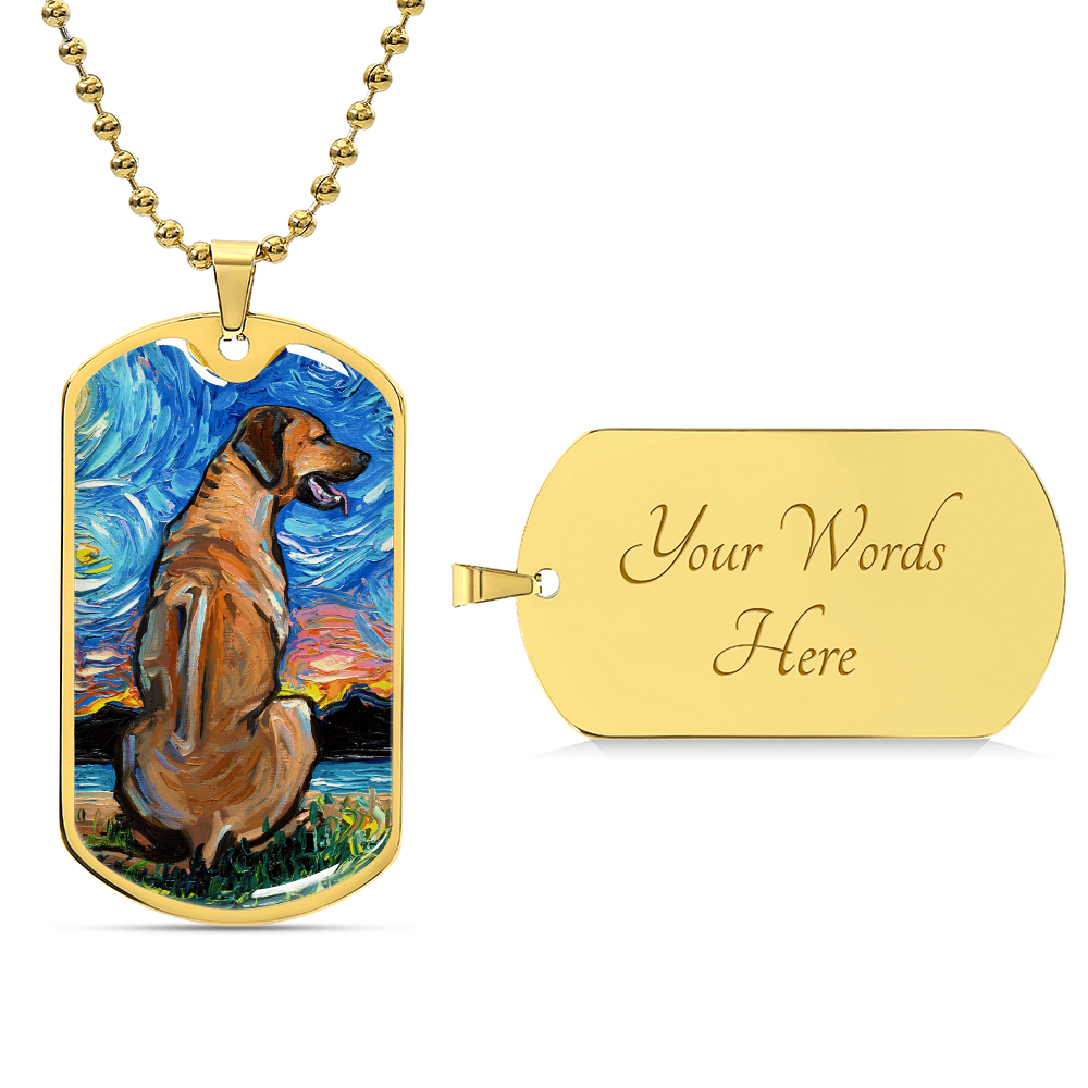 Rhodesian Ridgeback Starry Night Dog Tag Necklace