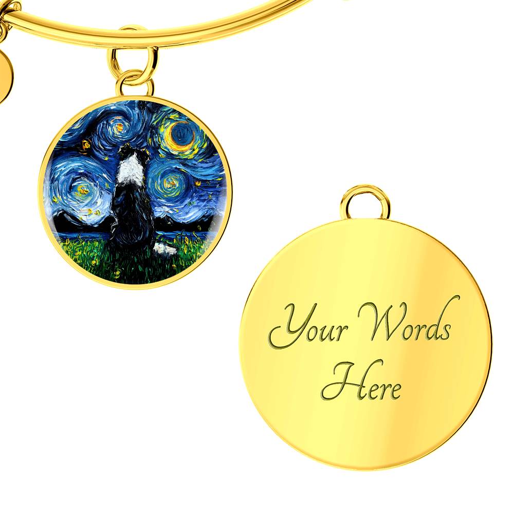 Border Collie Back Round Charm Bracelet