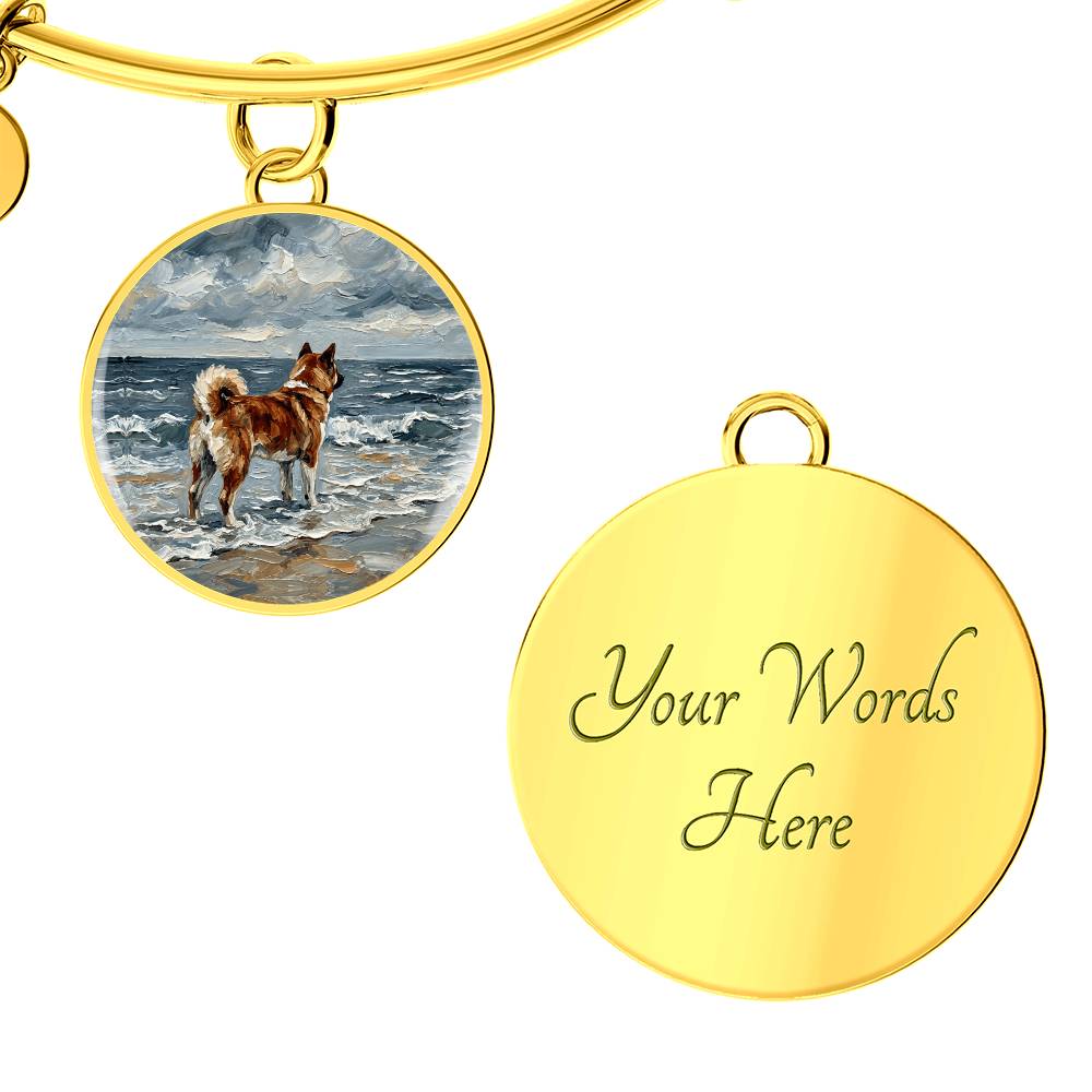 Beach Day - Akita Round Charm Bracelet
