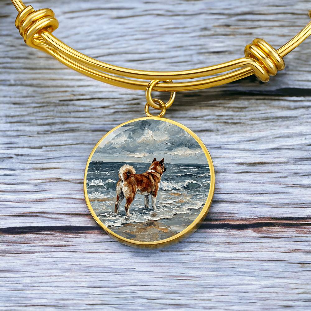 Beach Day - Akita Round Charm Bracelet