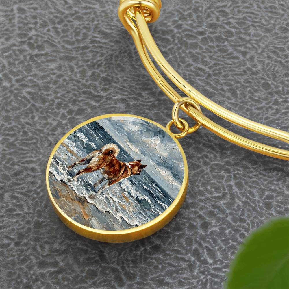 Beach Day - Akita Round Charm Bracelet