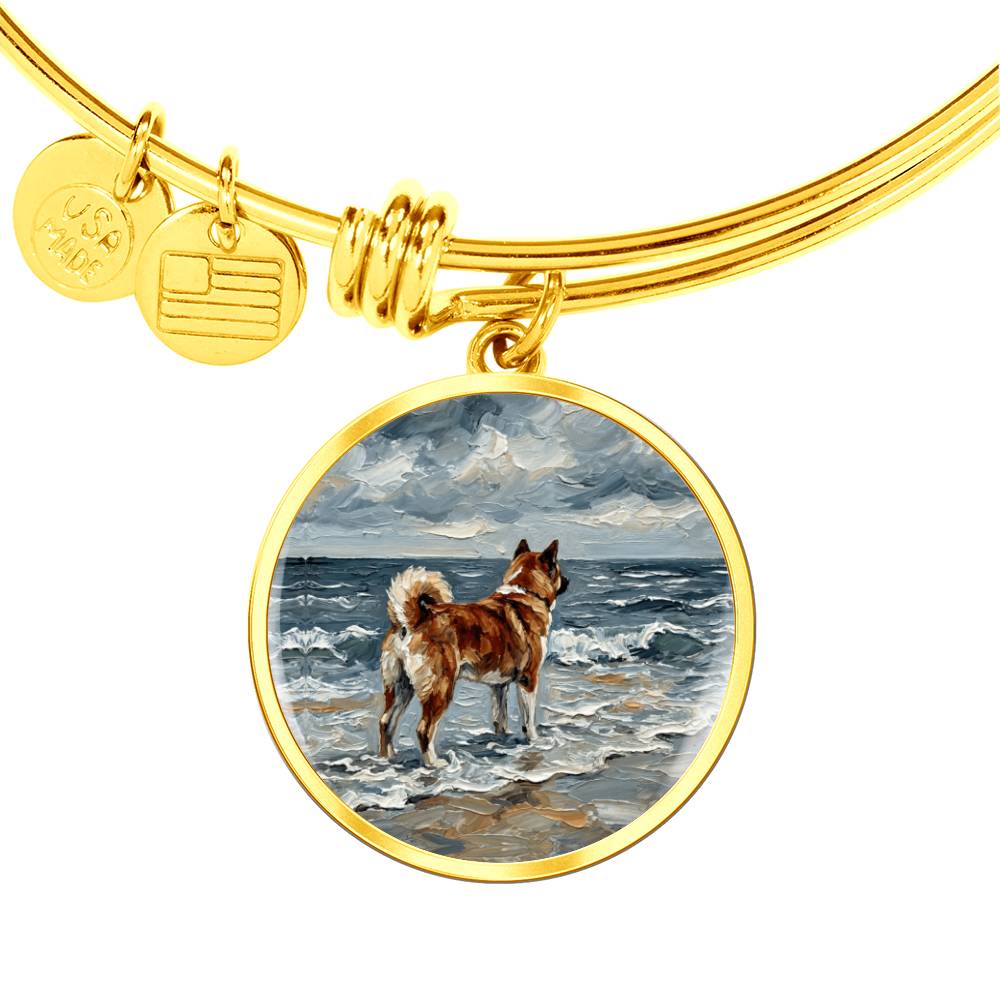 Beach Day - Akita Round Charm Bracelet