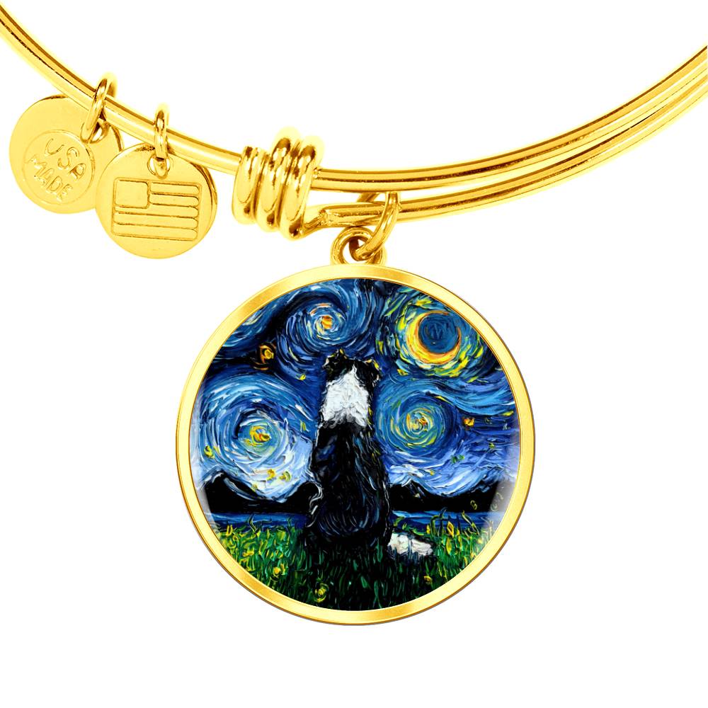 Border Collie Back Round Charm Bracelet