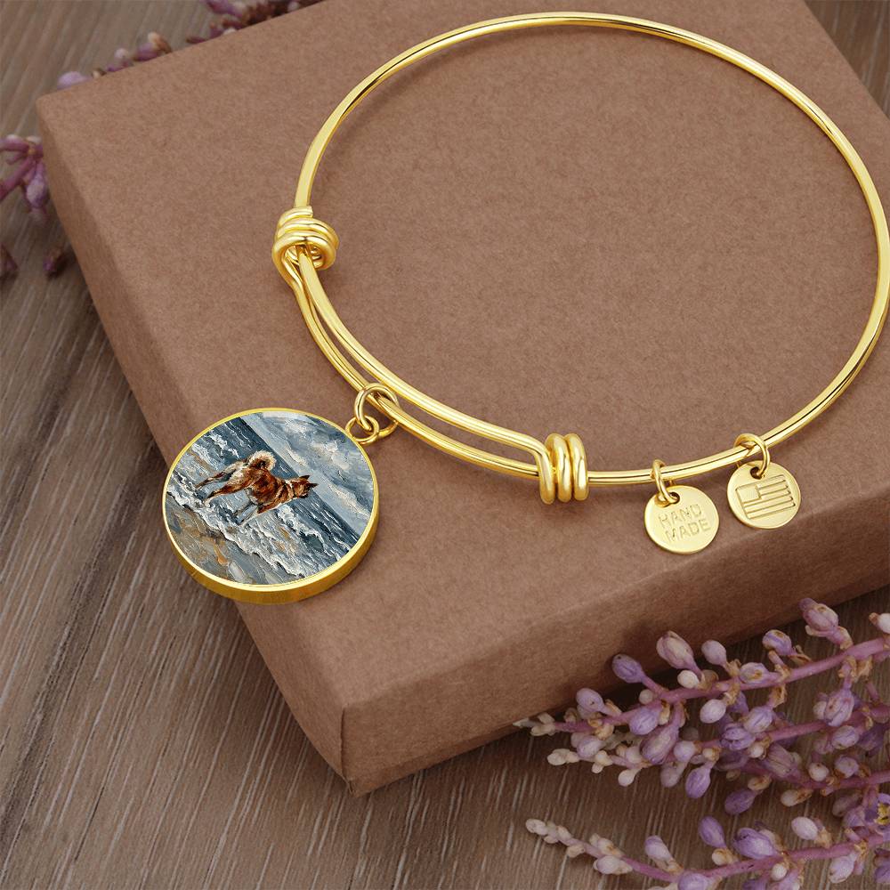 Beach Day - Akita Round Charm Bracelet